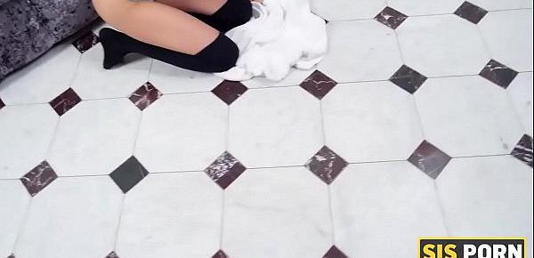  SIS.PORN. Russian girl authorizes stepbro to hump pussy if he washes floor